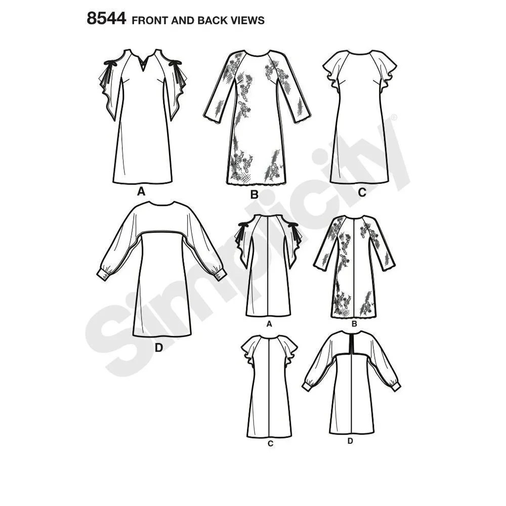 Simplicity Sewing Pattern 8544 Dresses Misses Size 14-22